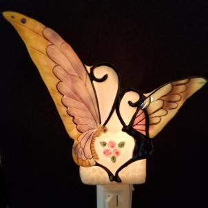 Stained Glass Style Butterfly Night Light