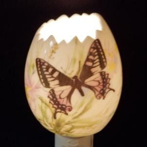 Butterfly On Open Egg Shaped Night Light