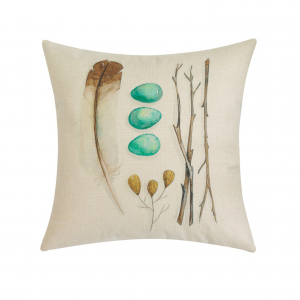 Feather, Eggs And Branches With Feather Down Insert Pillow