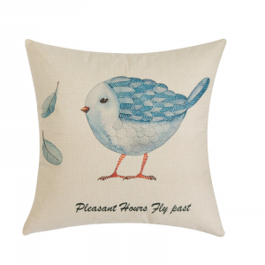 Pleasant Hours Fly Past With Blue Bird With Feather Down Insert Pillow