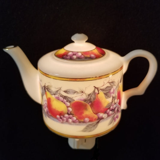 Fruits Print On Teapot Shaped Night Light