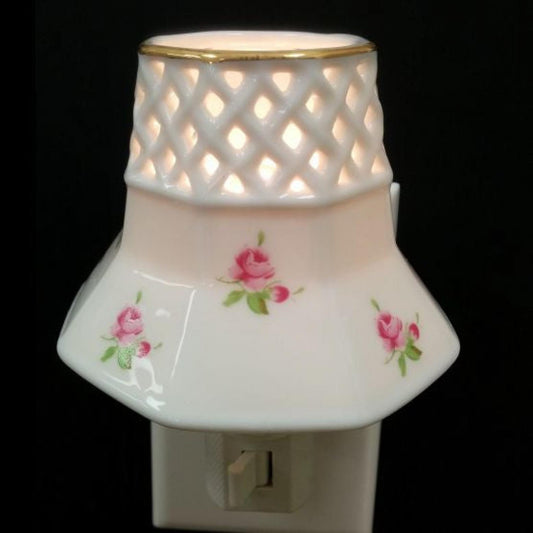 Small Roses On A Lampshade Shaped Night Light