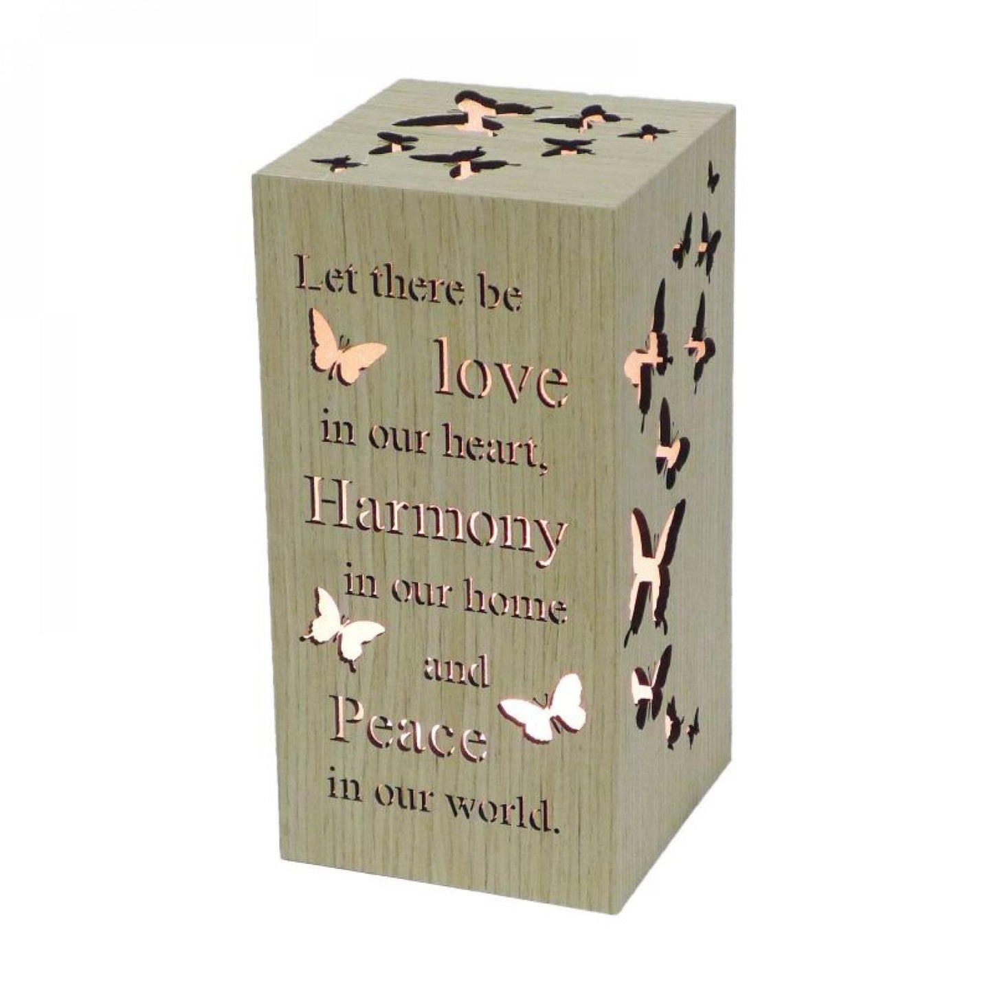 Led With Text - Love, Harmony & Peace Night Light