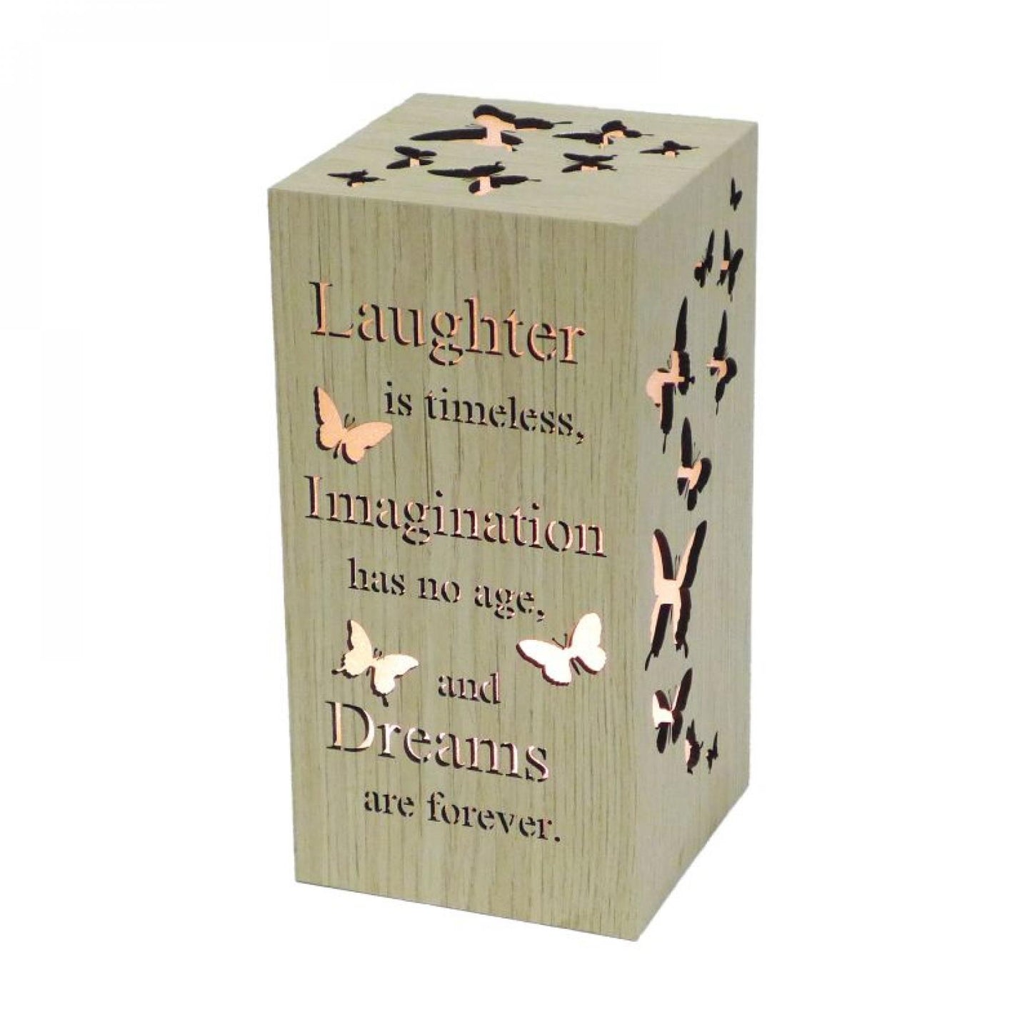 Led With Text - Laughter, Imagination & Dreams Night Light