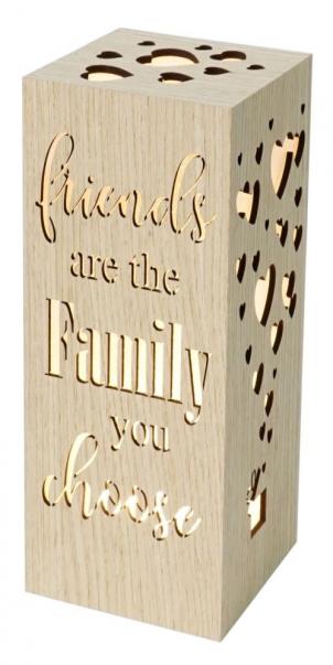 Led Lit With Text - Friends Are The Family You Choose Night Light