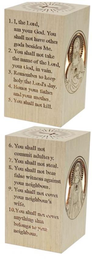 Led Lit With Text- 10 Commandments Night Light