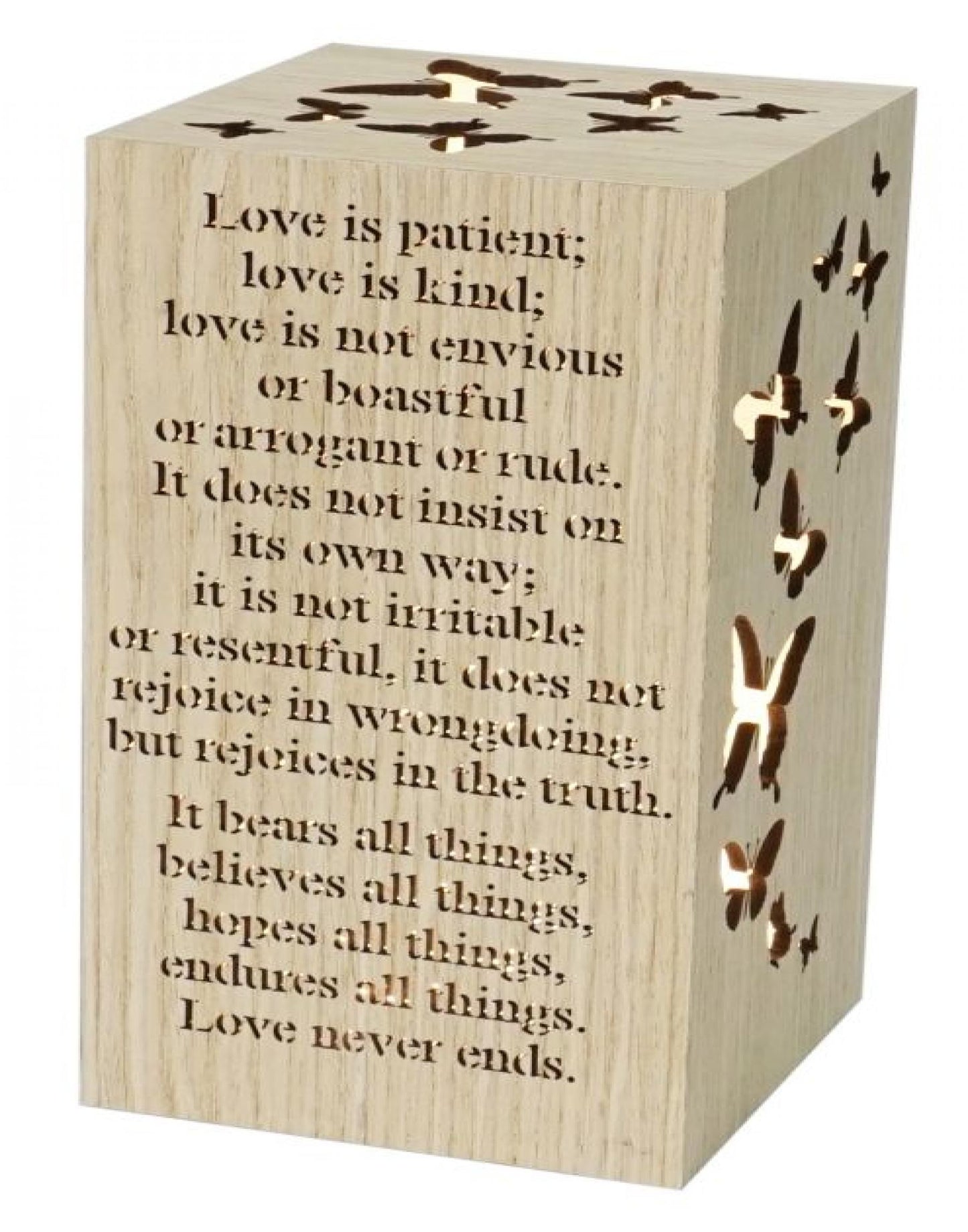 Led Lit With Text - Love Is Patient Night Light