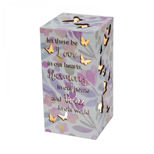 Led Lit With Text - Love, Harmony & Peace Night Light