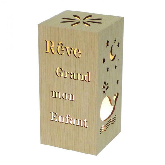 Rectangular With Butterflies And French Text Message -Rêve Grand Night Light