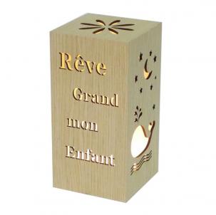 Rectangular With Butterflies And French Text Message -Rêve Grand Night Light