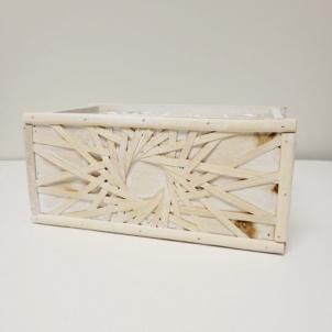 Set Of 2 Wood With Sun Pattern Boxes