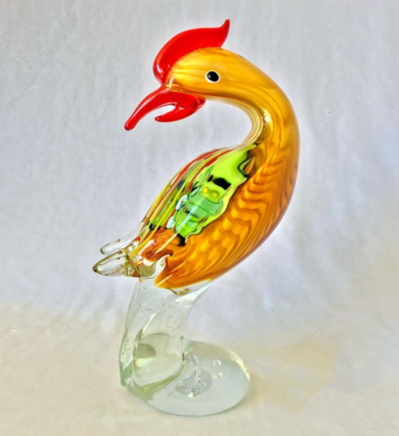 Multi Color Hoopoe Bird On Clear Base Figurine