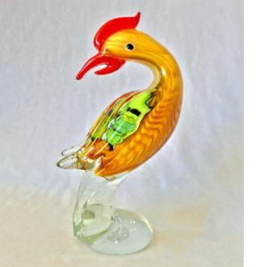 Multi Color Hoopoe Bird On Clear Base Figurine