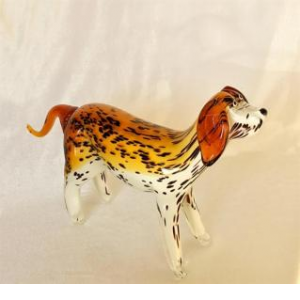 Hand Made Standing Glass Dog Figurine