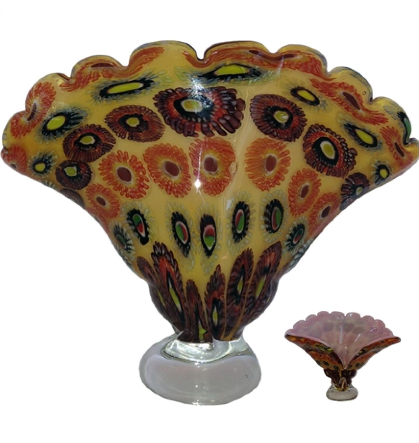 Multi Colored And Patterned Seashell On A Clear Glass Base Figurine