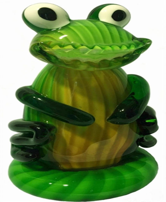 Glass Frog On A Lilypad Figurine