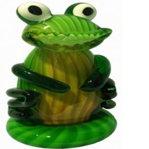 Glass Frog On A Lilypad Figurine