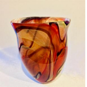 Hand Made Amber Tones Glass Vase