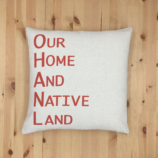 Red Our Home And Native Land With Polyester Insert Pillow