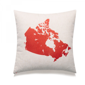 Map Of Canada With Feather Down Insert Pillow