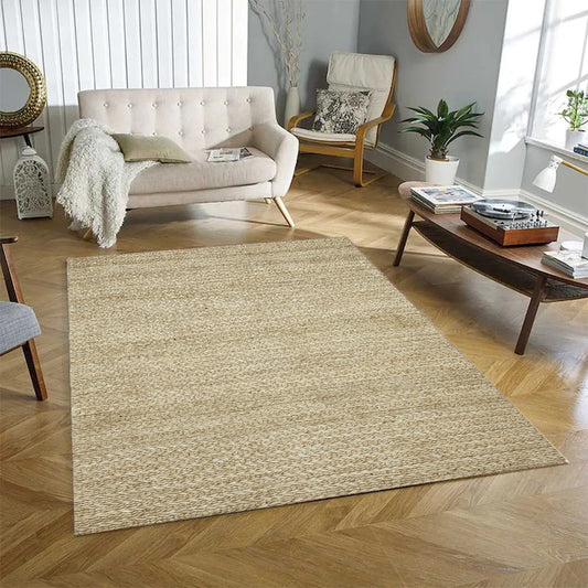 Organza Hand Knotted Bone Color Jute Rug