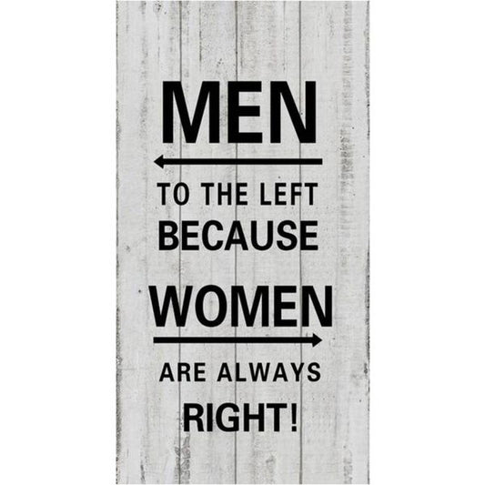 Men To The Left Because Women Are Always Right Sign