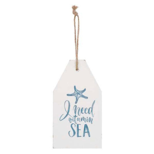 Set of 2 I Need Vitamin Sea Hanging Tag Sign