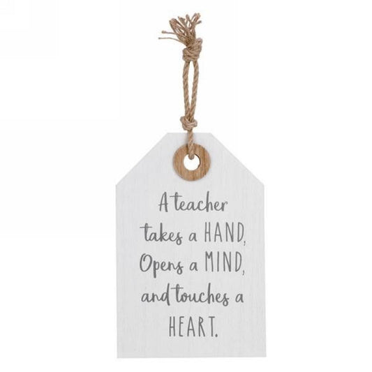 Set of 2 Teacher With Text Tag Shaped Sign