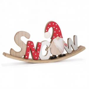 Snow With Gnome Rocking Wooden Christmas Decor