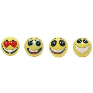 Set Of 4 Assorted Styles Happy Emojis Piggy Bank