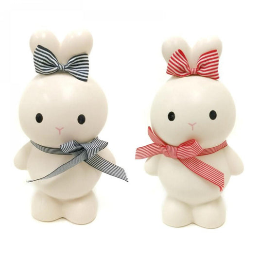 Set Of 2 Assorted Color Bunnies Piggy Bank