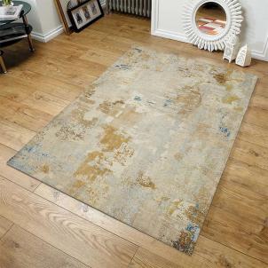 Sparx Marble Gold And Beige Washable Modern Rug