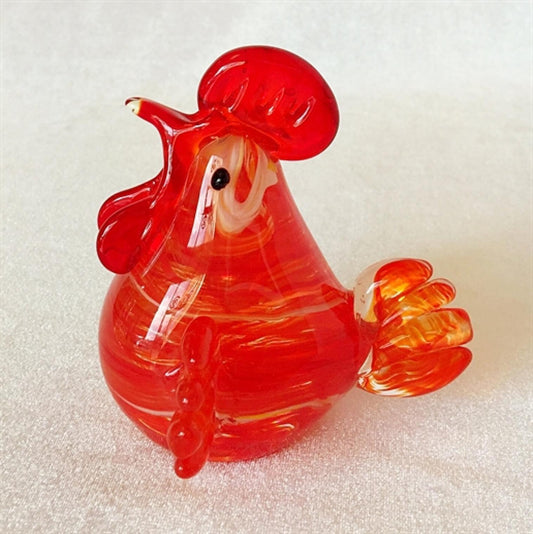 Red Rooster Glass Paperweight