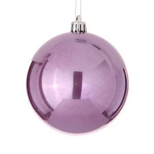 Set Of 4 Light Purple Pearl Finish Ball Ornaments