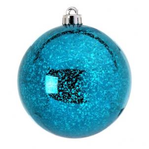 Set Of 6 Aqua Blue Shiny Mercury Ball Ornaments