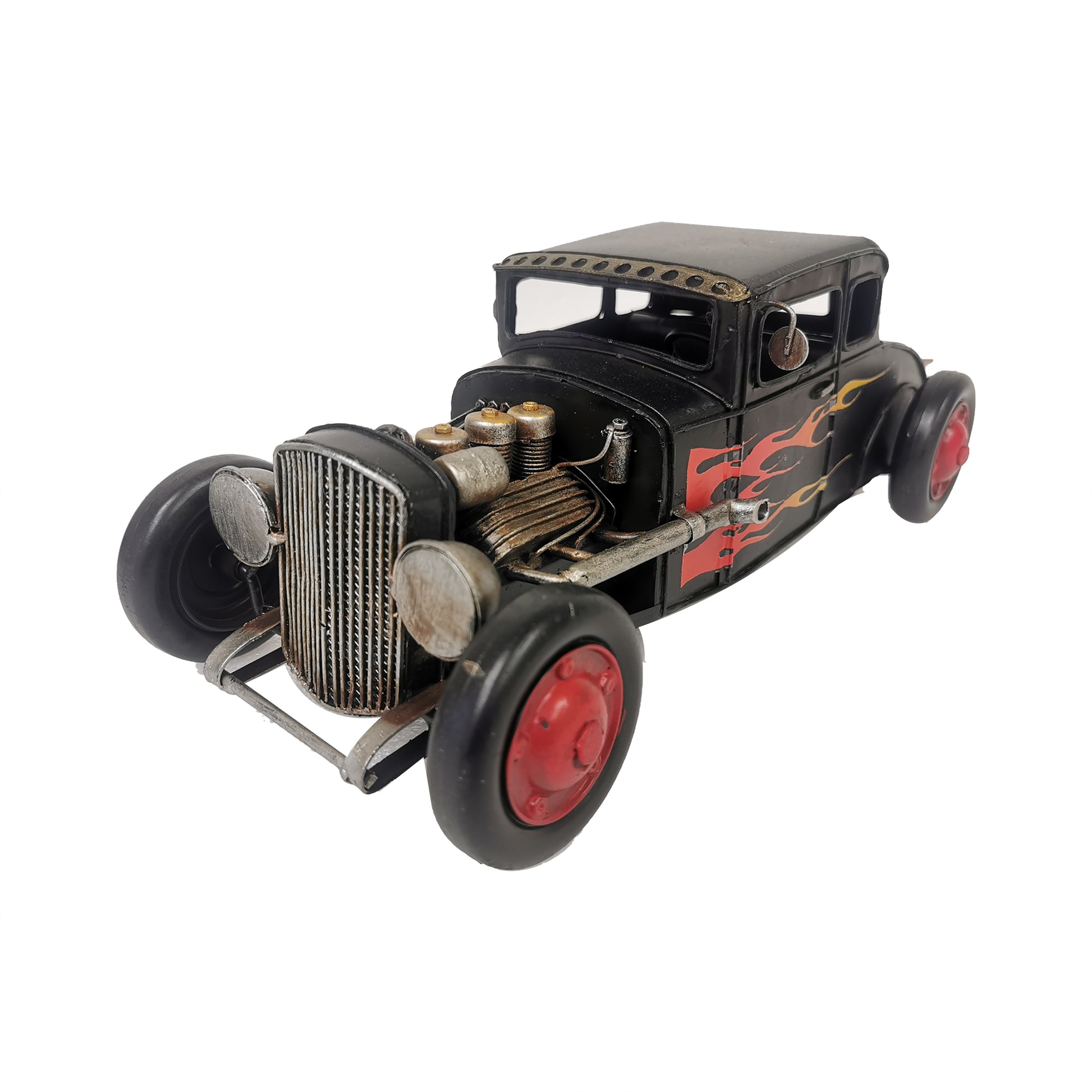 Vintage Flames Decorated Hot Rod Figurine
