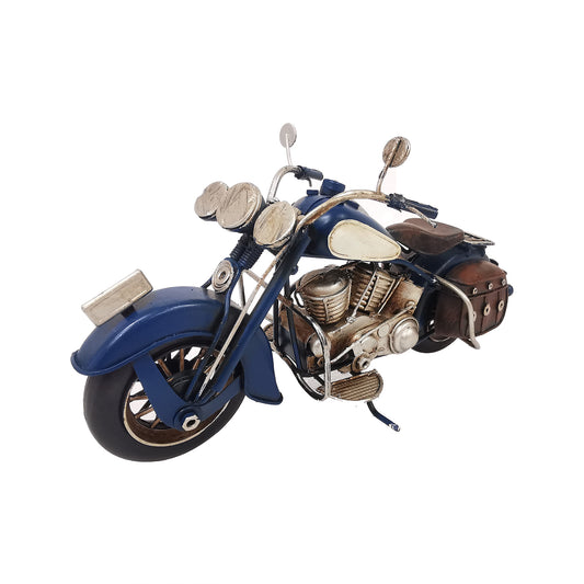 Chopper Style Motorbike With Saddlebags Figurine