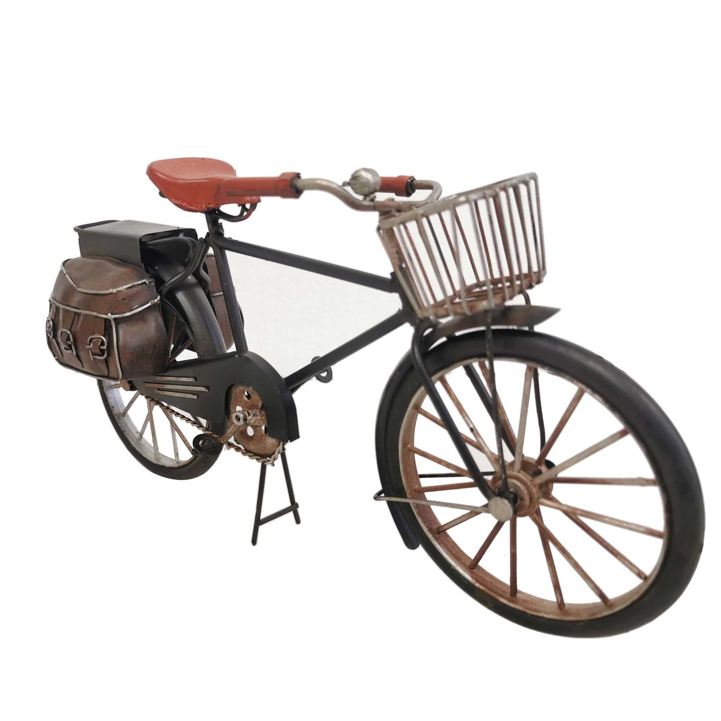 Vintage Bicycle With Carrier And Saddlebags Figurine