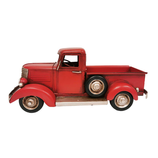 Red Vintage Pickup Truck Figurine