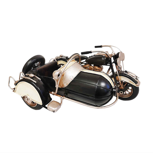 Vintage Motorbike With Bullet Shaped Sidecar Figurine