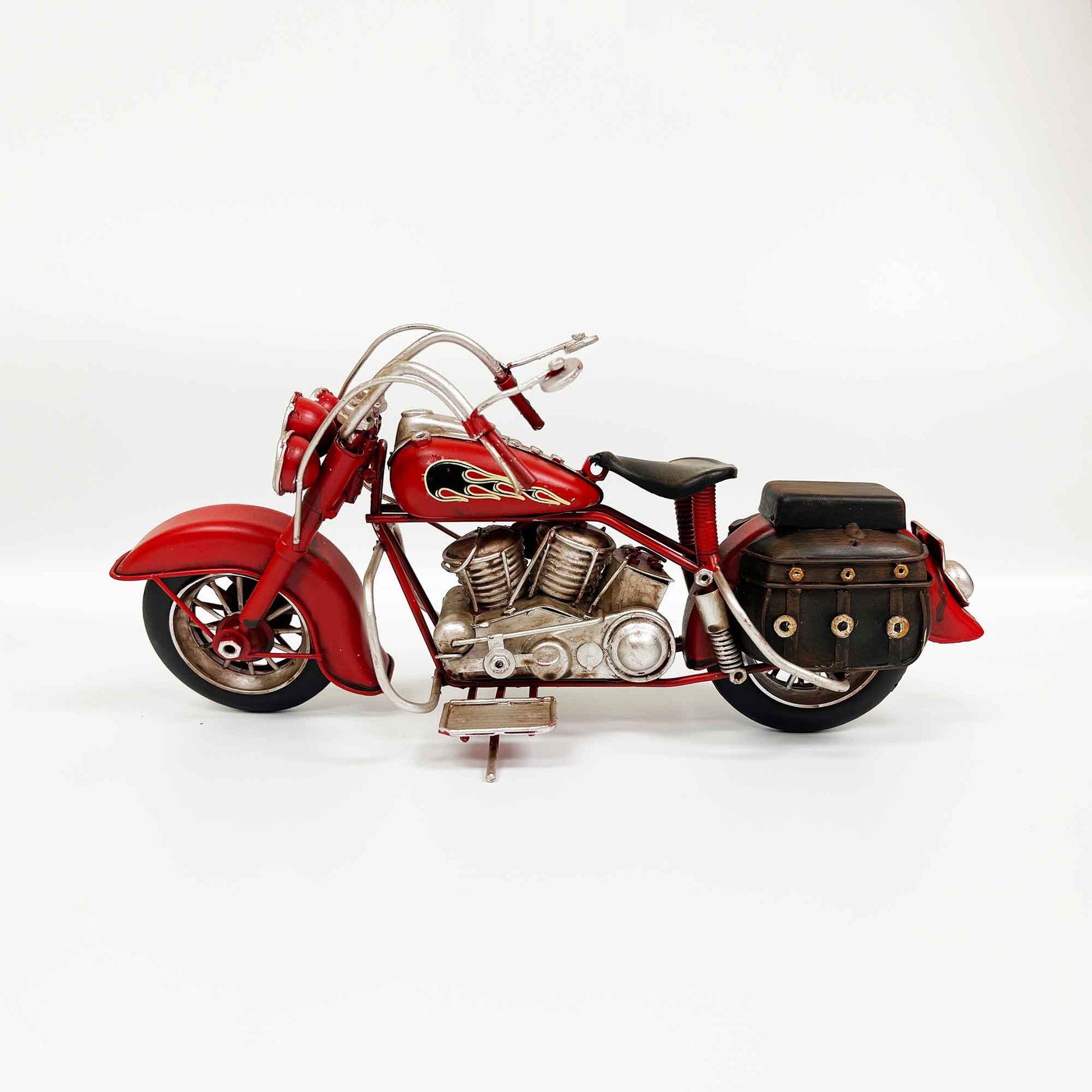 Motorcycle With Saddle Bag Figurine
