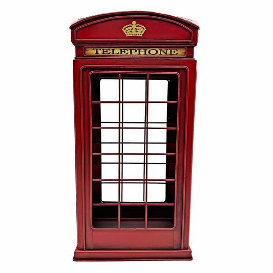 Metal Telephone Box 2 Bottle Wine Holder