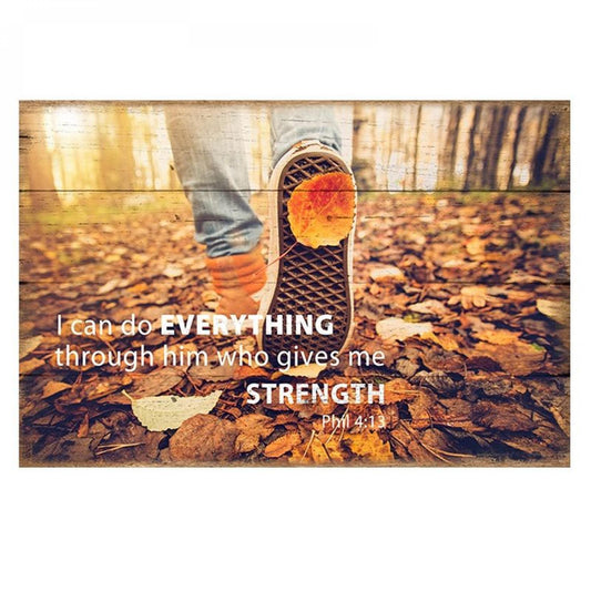 Fall Nature Background With Text- Phil 4:13 Plaque