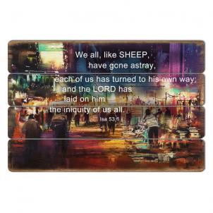 People Background With Text- Isa 53.6 Plaque