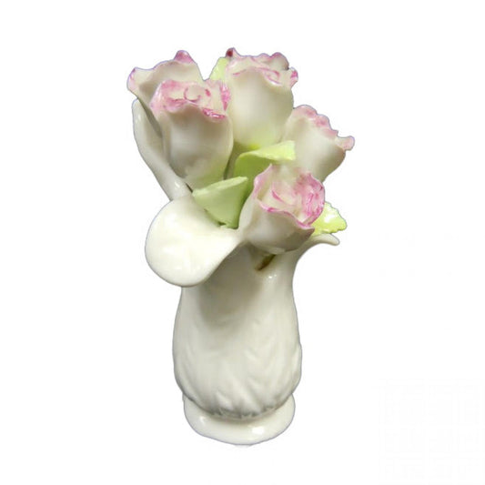 Pink Flowers In A Vase Figurine