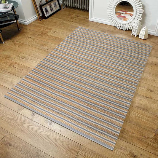 Riviera Beige And Gray Striped Rug