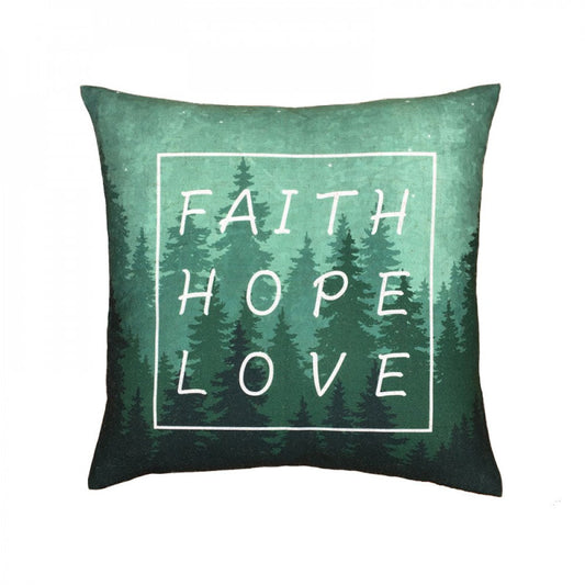 Faith Hope Love With Feather Down Insert Pillow