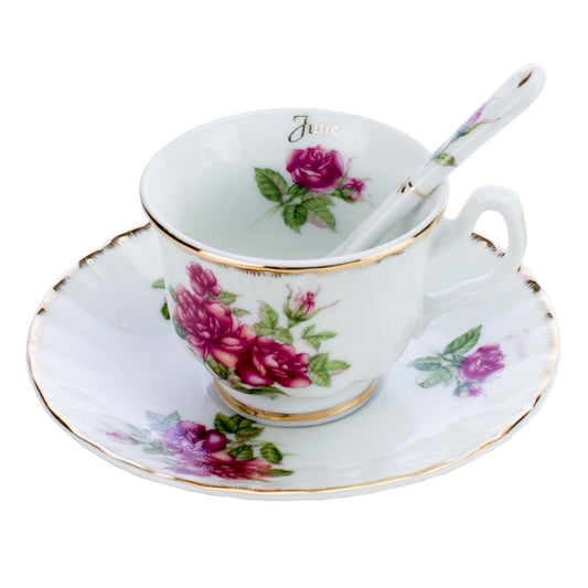 June Floral Pattern Espresso Cup & Saucer