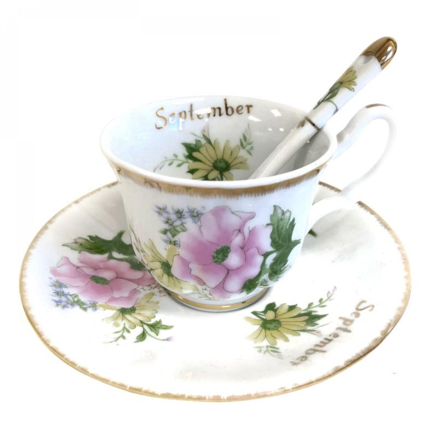 September Floral Pattern Espresso Cup & Saucer