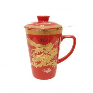 Red With Gold Dragon Mug